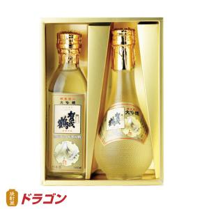 大吟醸 特製ゴールド賀茂鶴 丸角セット 180ml×2本 化粧箱入 純金箔入 ギフト 贈り物 清酒 ...