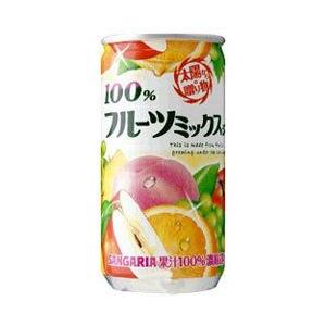 送料無料／サンガリア 100％フルーツミックスジュース 190g×30缶