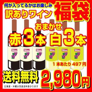 【送料無料】訳ありおまかせ いろいろ ワイン福袋 赤・白ワ...