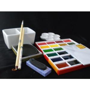 絵手紙セット　葵＋顔彩12色