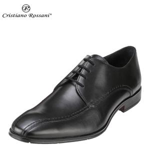 クリスチアーノ・ロザーニ Cristiano Rossani 1006 メンズ ビジネスシューズ 本革 ロングノーズ ブラック 取寄