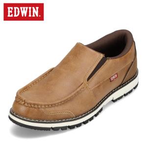 エドウィン EDWIN EDM-4102 メンズ 防水 スリッポン 晴雨兼用 サイドゴム 履きやすい ローカットスニーカー シンプル ベージュ｜shoe-chiyoda