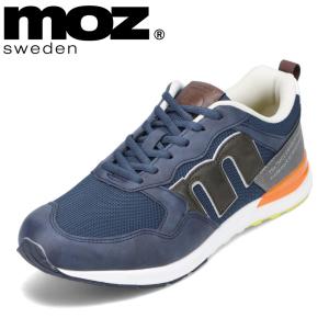 メンズ スニーカー ローカットスニーカー モズ スウェーデン MOZ sweden 3220 カジュアル クラシック 軽量 クッション中敷き ネイビー｜shoe-chiyoda