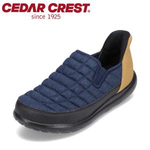 セダークレスト CEDAR CREST CC-61105 メンズ スパットシューズ モックシューズ 軽量 通気性 ネイビー｜shoe-chiyoda