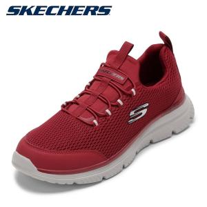 【SALE】スケッチャーズ SKECHERS 8790170 メンズ スニーカー スリッポン ウォーキングシューズ メッシュ 通気性 レッド×ブラック｜shoe-chiyoda