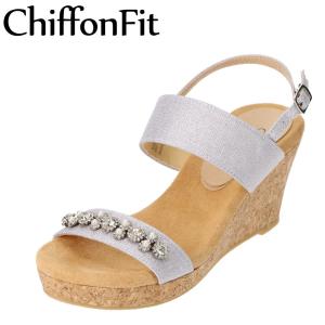 シフォンフィット ChiffonFit CF-230 レディース サンダル 厚底 ボリューム ストラップ 安定感 グレー｜shoe-chiyoda