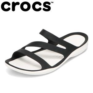 クロックス crocs 203998 レディース クロッグ サンダル 防滑 柔軟性 軽量 軽い 人気 ブランド ブラック×ホワイト｜shoe-chiyoda