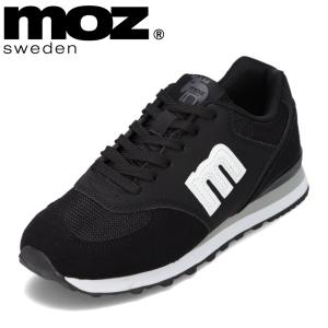 レディース ローカットスニーカー モズ スウェーデン MOZ sweden MOZ-102550 カジュアル ロゴ ブラック｜shoe-chiyoda