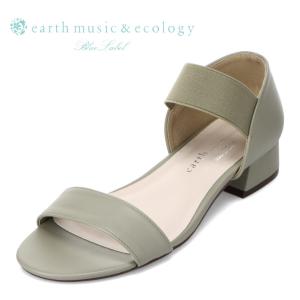 サンダル レディース シンプル ゴム アースカラー アースミュージックアンドエコロジー earth music&ecology EM-132 カーキ｜shoe-chiyoda