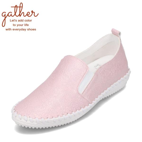 ギャザー gather G-622 レディース スニーカー スリッポン ドライビングシューズ 屈曲性...
