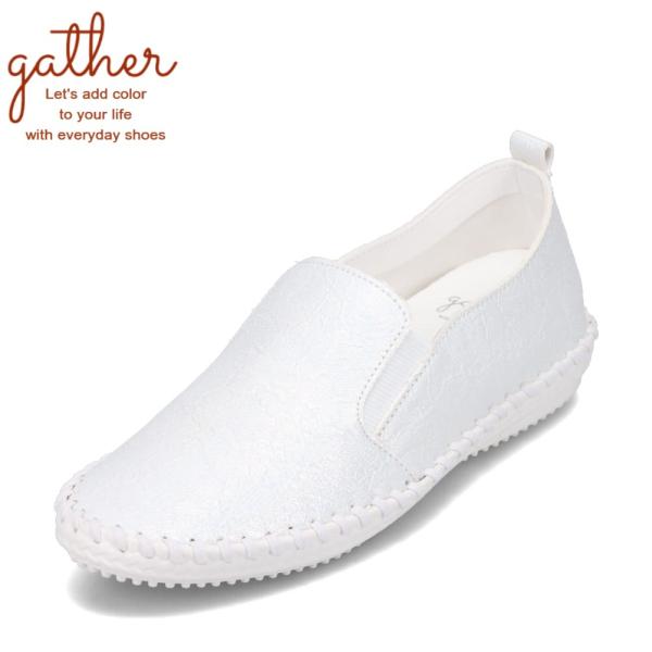 ギャザー gather G-622 レディース スニーカー スリッポン ドライビングシューズ 屈曲性...