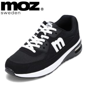 モズ スウェーデン MOZ sweden MOZ-920 レディース スニーカー ローカットスニーカー エアソール クッション ブラック×ホワイト｜shoe-chiyoda