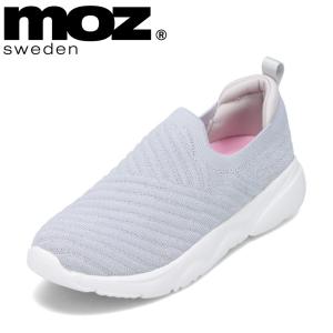 レディース スニーカー ランニングシューズ モズ スウェーデン MOZ sweden MOZ-23001 スリッポン 軽量 メッシュ 通気性 グレー｜shoe-chiyoda