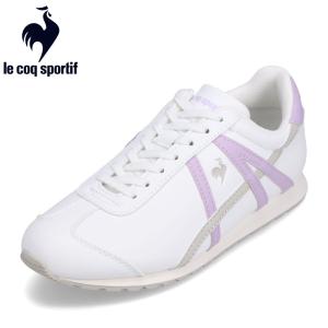 ルコックスポルティフ le coq sportif QZ3XJC15WL レディース ローカットスニーカー 消臭 通気性 ホワイト×パープル｜shoe-chiyoda