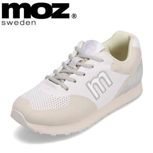 モズ スウェーデン MOZ sweden MOZ-320 レディース ローカットスニーカー ニット ロゴ シンプル 人気 ブランド アイボリー｜shoe-chiyoda