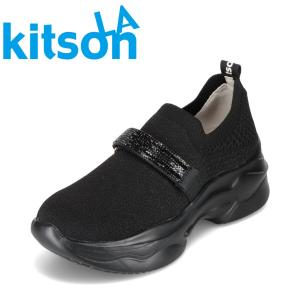 キットソン kitson KS-1427 レディース 軽量 厚底スリッポン 厚底スニーカー 軽量 シンプル 人気 ブランド ブラック×ブラック｜shoe-chiyoda