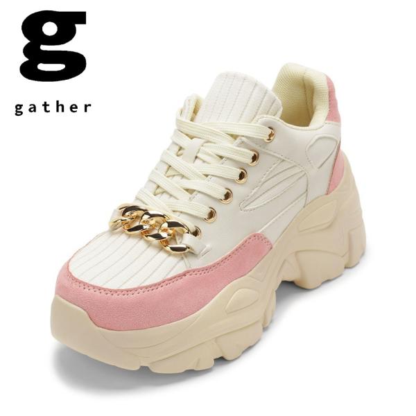 ギャザー レディースダッドスニーカー G-105 レディース スニーカー ローカットスニーカー ボリ...