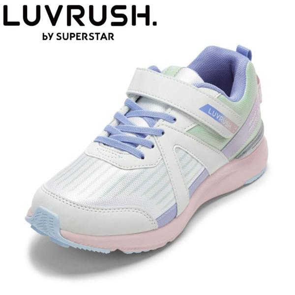 キッズ スニーカー 女の子 運動靴 通学 通園 ラブラッシュ LUVRUSH バイ スーパースター ...