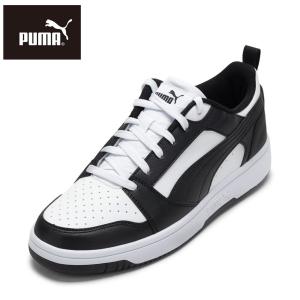 プーマ スニーカー メンズ 通気性 快適 歩きやすい ストリート ホワイト×ブラック PUMA リバウンド V6 ロウ 392328.01M 爆買 SALE