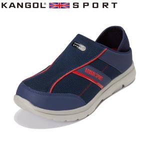 カンゴールスポーツ KANGOL SPORT KMH1504 メンズ スニーカー スリッポン キックバック 2WAY 履きやすい 歩きやすい ネイビー