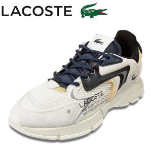 ラコステ LACOSTE 45SMA0001 メンズ スニーカー メッシュ ナイロン スエード レザー チャンキーソール オフホワイト×ブラック｜shoe-chiyoda