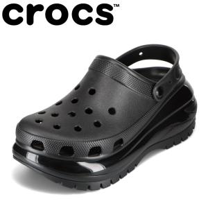 クロックス crocs CR207988.W レディース クロッグ サンダル スリッパ 厚底 ボリュームソール クッション性 防滑 ブラック｜shoe-chiyoda