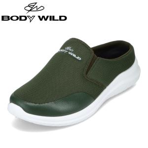 ボディワイルド BODY WILD BWM1478 メンズ スニーカー クロッグシューズ 消臭 サボサンダル アウトドア キャンプ カーキ｜shoe-chiyoda