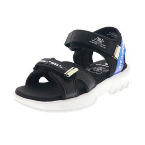イコールミー ＝me ガールズサンダル キッズ ジュニア かわいい 厚底 スポサン 夏サンダル ベルクロベルト ME-3757 BLACK ブラック