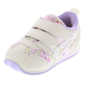 アシックス・スクスク ASICS SUKUSUKU キッズスニーカー ベビースニーカー アイダホBCT4(TUB167 500) ホワイト×ラベンダー 花柄 フラワー 13.0cm〜15.5cm