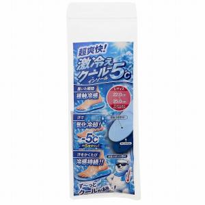 超爽快 激冷え クール インソール -5℃ 涼しい 中敷き 冷感インソール 接触冷感 夏用インソール ひんやり レディース Mサイズ 22.0-25.0cm メール便対応