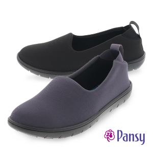 パンジー 靴 pansy 2108 レディース カジュアル スリッポン シンプル スタイル シューズ 軽量 ソフト ニット 日本製 ブラック/パープル S M L LL