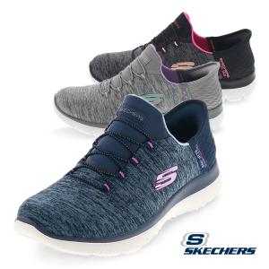 スケッチャーズ スリップインズ レディーススニーカー 幅広ワイド SKECHERS Slip ins SUMMITS DAZZLING HAZE 149937W グレー/ネイビー/ブラック｜shoemart