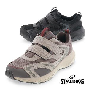 SPALDING スポルディング 靴 メンズ スニーカー ローカット 撥水 幅広 ワイド ベルトタイプ JIN3480 5E 黒 ブラック/サンド 24.5cm〜28.0cm