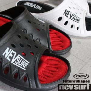 ネブサーフ サンダル メンズ nev-12 靴 スポーツ 黒/赤 ブラック/レッド 軽量 低反発 普段履き オフィス履き NEV SURF