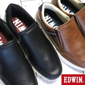 エドウィン スニーカー メンズ EDW-7016 靴 軽量 軽い スリッポン ブラック ブラウン 黒 シューズ EDWIN 25.0cm〜27.0cm｜shoepark-bstyle