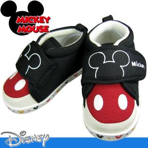 ディズニー ミッキーマウス＆ミニーマウス ベビーシューズ DS 0150 黒 ミッキー マジックテープスニーカー