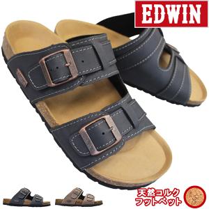 サンダル メンズ エドウィン EW9128 ブラック オーク シューズ 靴 フットベット コンフォートサンダル EW-9128 ギフト プレゼント 父の日 EDWIN
