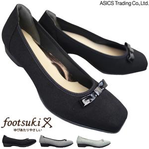 アシックス 商事 フットスキ パンプス FS-18170 レディース ブラック ブラウンチェック 22.5cm〜24.5cm