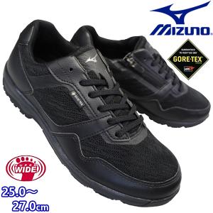 ミズノ 防水ウォーキングシューズ B1GC2216-09 LD アラウンド 3 SW GTX ブラック 25cm〜27cm メンズ スニーカー 紐靴 運動靴 4E相当 防水