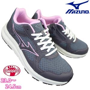 ミズノ ウォーキングシューズ ウェーブフリーライドSW B1GF2201 03 レディース グレー 23cm〜24.5cm シューズ 運動靴 サイドファスナー 4E相当 紐靴