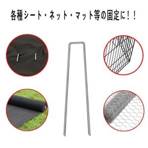 Uピン杭 黒丸付 50本セット 20cm 防草...の詳細画像5