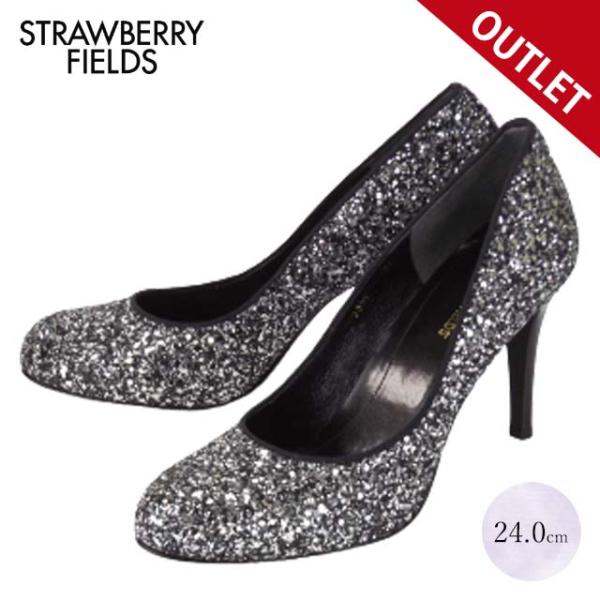 STRAWBERRY FIELDS 8091 レディース パンプス 24.0cm 9cmヒール グリ...