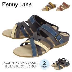 Penny Lane PL-1293 ペニーレイン サンダル ミュール レディース 2WAY バックストラップ クロスデザイン つっかけ 履きやすい 主婦 プチプラ おしゃれ｜shoes-cascata