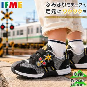 イフミー ジュニア キッズ のりもの JOOB ふみきりスニーカー 男の子 女の子 靴 シューズ スニーカー 踏切 電車 30-6805