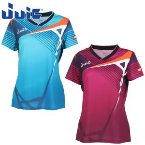 ジュウイック レディース JUIC イデア 卓球 ウェア 競技 トップス 半袖 Vネック 軽量 吸収速乾 JTTA公認 ゲームシャツ 試合 ウエストタイト 5676W