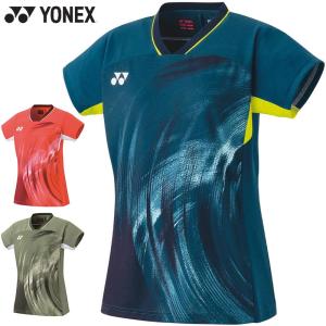 ヨネックス レディース ウィメンズゲームシャツ バドミントン ウェア 競技 半袖 トップス UVカット 吸汗速乾 制電 20769の商品画像