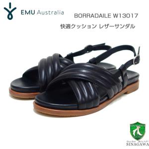 エミュー EMU W 13017 Borradaile レザーフラットサンダル （レディース）カラー：ブラック  レザーサンダル フラットシューズ リゾート｜shoes-sinagawa