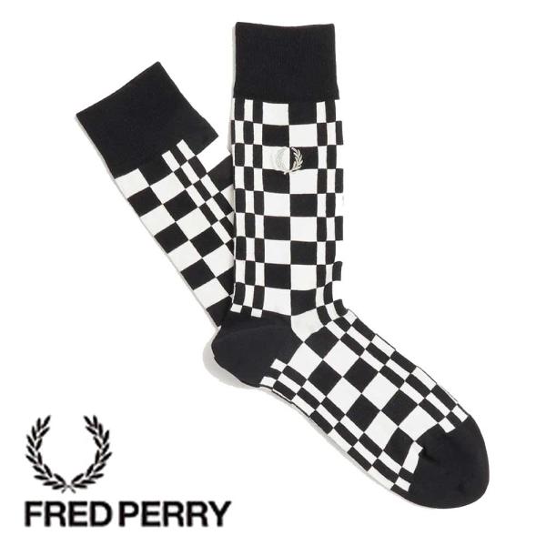 FRED PERRY フレッドペリー Chequerboard Socks C4137 230 BL...