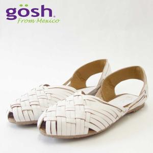 gosh ゴッシュ 519 AKEMY ホワイト（メキシコ製） ナチュラルな雰囲気のメッシュサンダル（レディース）｜shoes-sinagawa