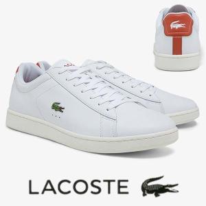 ラコステ レザースニーカー メンズ CARNABY EVO 0121 1 ホワイト/ブラウン lacoste SM00042 385 カーナビー｜shoes-sneakerkawa